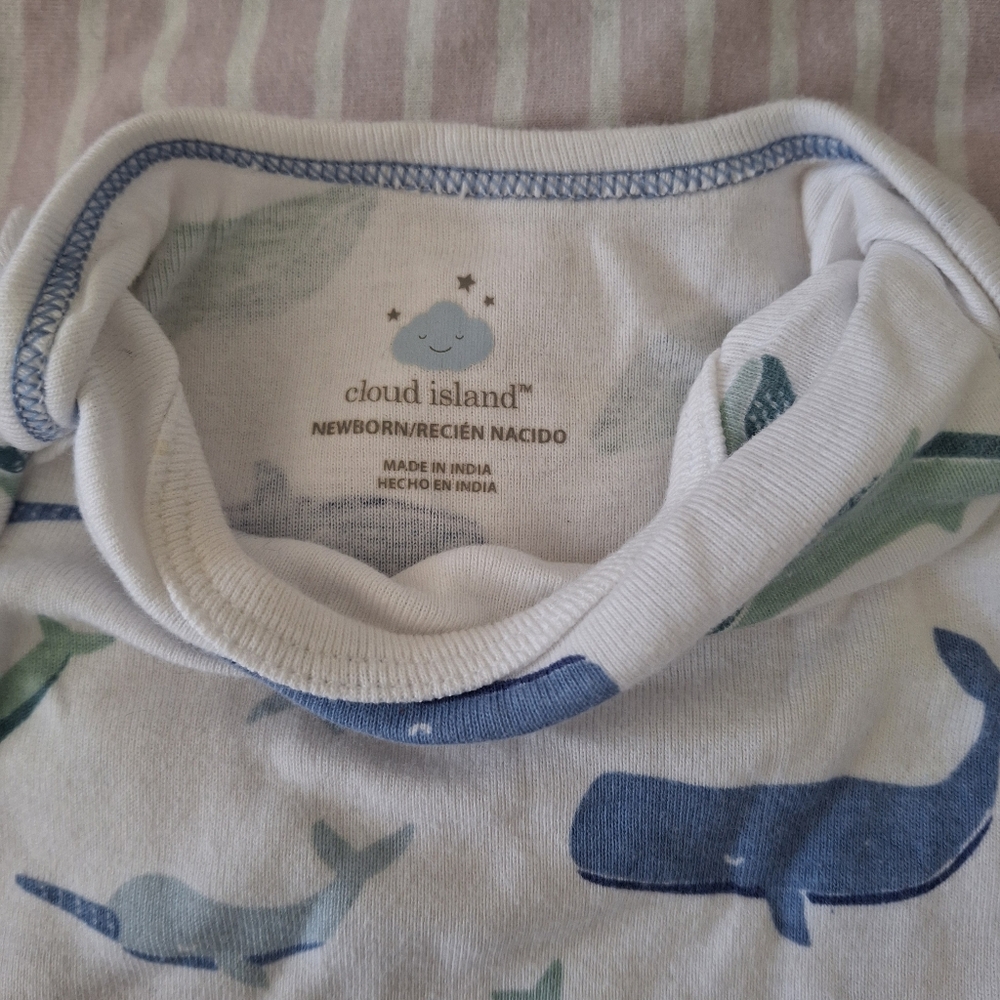 Cloud Island Newborn Whale Print Onesie